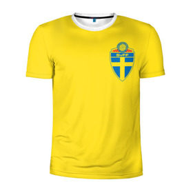 Мужская футболка 3D спортивная с принтом Швеция, форма в Курске, 100% полиэстер с улучшенными характеристиками | приталенный силуэт, круглая горловина, широкие плечи, сужается к линии бедра | fifa | фифа | чемпионат мира