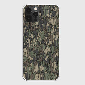 Чехол для iPhone 12 Pro Max с принтом Камуфляж с кактусами в Курске, Силикон |  | Тематика изображения на принте: кактус | колючки | мексика | милитари | паттрен | пустыня | растения | хаки | шипы