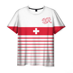 Мужская футболка 3D с принтом Швейцария, форма в Курске, 100% полиэфир | прямой крой, круглый вырез горловины, длина до линии бедер | fc | спорт | спортивные | фк | футбол | футбольный клуб | швейцария