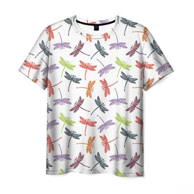 Мужская футболка 3D с принтом Стрекозы в Курске, 100% полиэфир | прямой крой, круглый вырез горловины, длина до линии бедер | 