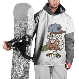 Накидка на куртку 3D с принтом Скейтер в Курске, 100% полиэстер |  | арт | белый | мульт | новинки | прикольный | птица | рисунок | сова | филин | черный