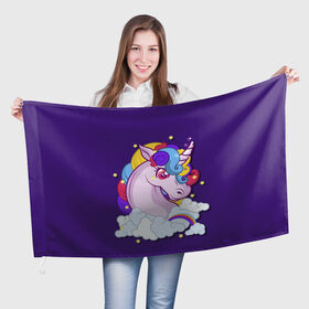 Флаг 3D с принтом Покорители воздуха в Курске, 100% полиэстер | плотность ткани — 95 г/м2, размер — 67 х 109 см. Принт наносится с одной стороны | единорог | лошадь | рога | сказка