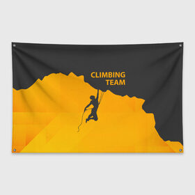 Флаг-баннер с принтом climbing в Курске, 100% полиэстер | размер 67 х 109 см, плотность ткани — 95 г/м2; по краям флага есть четыре люверса для крепления | adrenaline | extreme | hiking | mountaineering | mountains | risk | rock climb | rocks | sport | адреналин | альпинизм | высота | горы | риск | скалолазание | скалы | спорт | туризм | экстрим