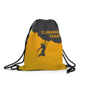 Рюкзак-мешок 3D с принтом climbing в Курске, 100% полиэстер | плотность ткани — 200 г/м2, размер — 35 х 45 см; лямки — толстые шнурки, застежка на шнуровке, без карманов и подкладки | Тематика изображения на принте: adrenaline | extreme | hiking | mountaineering | mountains | risk | rock climb | rocks | sport | адреналин | альпинизм | высота | горы | риск | скалолазание | скалы | спорт | туризм | экстрим
