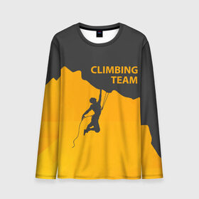Мужской лонгслив 3D с принтом climbing в Курске, 100% полиэстер | длинные рукава, круглый вырез горловины, полуприлегающий силуэт | adrenaline | extreme | hiking | mountaineering | mountains | risk | rock climb | rocks | sport | адреналин | альпинизм | высота | горы | риск | скалолазание | скалы | спорт | туризм | экстрим