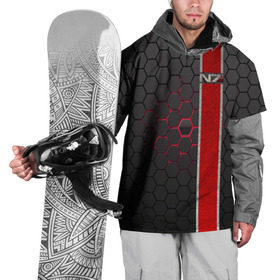 Накидка на куртку 3D с принтом N7 в Курске, 100% полиэстер |  | n7 | броня | игры | костюм | логотип