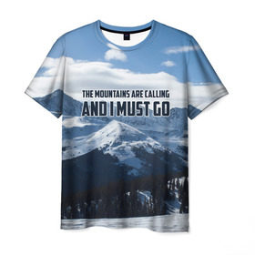 Мужская футболка 3D с принтом альпинизм в Курске, 100% полиэфир | прямой крой, круглый вырез горловины, длина до линии бедер | adrenaline | extreme | hiking | mountaineering | mountains | risk | rock climb | rocks | sport | адреналин | альпинизм | высота | горы | риск | скалолазание | скалы | спорт | туризм | экстрим