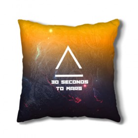 Подушка 3D с принтом 30 SECONDS TO MARS SPACE STYLE в Курске, наволочка – 100% полиэстер, наполнитель – холлофайбер (легкий наполнитель, не вызывает аллергию). | состоит из подушки и наволочки. Наволочка на молнии, легко снимается для стирки | 