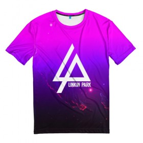 Мужская футболка 3D с принтом LINKIN PARK PARK SPACE STYLE в Курске, 100% полиэфир | прямой крой, круглый вырез горловины, длина до линии бедер | linkin park | linkin park park | logo | music | pop | rock | альтернатива | металл | музыка | музыкальный | поп | рок