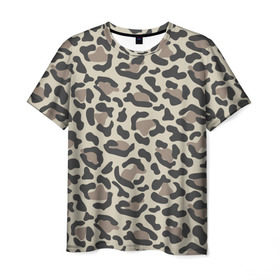 Мужская футболка 3D с принтом Шкура гепарда в Курске, 100% полиэфир | прямой крой, круглый вырез горловины, длина до линии бедер | гепард