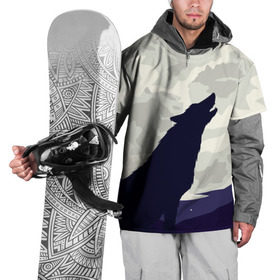 Накидка на куртку 3D с принтом Ночной житель в Курске, 100% полиэстер |  | волк | дикая | дикий | животное | лес | луна | ночь | собака | тьма