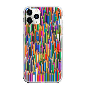 Чехол для iPhone 11 Pro матовый с принтом Разноцветные карандаши в Курске, Силикон |  | Тематика изображения на принте: дизайнер | карандаш | палитра | паттерн | радуга | рисование | рисунок | художник | цвет | цветной | школа