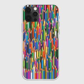 Чехол для iPhone 12 Pro Max с принтом Разноцветные карандаши в Курске, Силикон |  | Тематика изображения на принте: дизайнер | карандаш | палитра | паттерн | радуга | рисование | рисунок | художник | цвет | цветной | школа