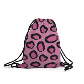 Рюкзак-мешок 3D с принтом Розовый гепард в Курске, 100% полиэстер | плотность ткани — 200 г/м2, размер — 35 х 45 см; лямки — толстые шнурки, застежка на шнуровке, без карманов и подкладки | африка | животное | леопард
