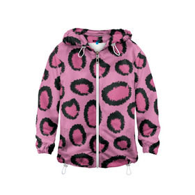 Детская ветровка 3D с принтом Розовый гепард в Курске, 100% полиэстер | подол и капюшон оформлены резинкой с фиксаторами, по бокам два кармана без застежек, один потайной карман на груди | африка | животное | леопард