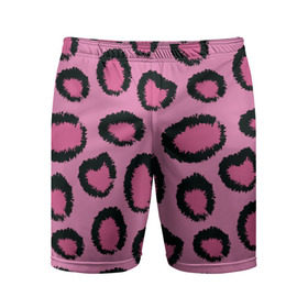 Мужские шорты 3D спортивные с принтом Розовый гепард в Курске,  |  | африка | животное | леопард
