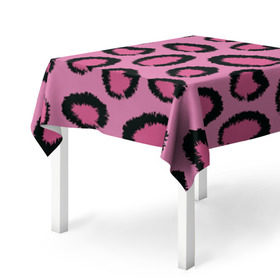 Скатерть 3D с принтом Розовый гепард в Курске, 100% полиэстер (ткань не мнется и не растягивается) | Размер: 150*150 см | Тематика изображения на принте: африка | животное | леопард