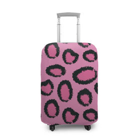 Чехол для чемодана 3D с принтом Розовый гепард в Курске, 86% полиэфир, 14% спандекс | двустороннее нанесение принта, прорези для ручек и колес | африка | животное | леопард