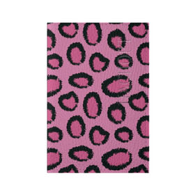 Обложка для паспорта матовая кожа с принтом Розовый гепард в Курске, натуральная матовая кожа | размер 19,3 х 13,7 см; прозрачные пластиковые крепления | африка | животное | леопард