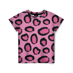 Детская футболка 3D с принтом Розовый гепард в Курске, 100% гипоаллергенный полиэфир | прямой крой, круглый вырез горловины, длина до линии бедер, чуть спущенное плечо, ткань немного тянется | африка | животное | леопард