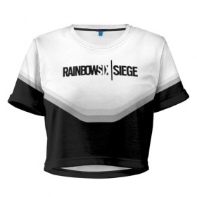 Женская футболка 3D укороченная с принтом RAINBOW SIX SIEGE в Курске, 100% полиэстер | круглая горловина, длина футболки до линии талии, рукава с отворотами | rainbow | rainbow six | siege | six | игры | шутер