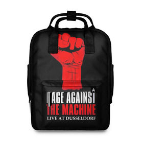 Женский рюкзак 3D с принтом Rage Against the Machine в Курске, 100% полиэстер | лямки с регулируемой длиной, сверху ручки, чтобы рюкзак нести как сумку. Основное отделение закрывается на молнию, как и внешний карман. Внутри два дополнительных кармана, один из которых закрывается на молнию. По бокам два дополнительных кармашка, куда поместится маленькая бутылочка
 | Тематика изображения на принте: rage against the machine | альтернативный | америка | американская рок группа | брэд уилк | жанр | зак де ла роча | калифорния | лос анджелес | метал | музыка | ню метал | рок | рэп метал | рэп рок | рэпкор | сша