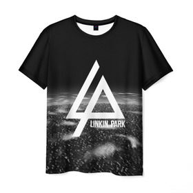 Мужская футболка 3D с принтом LINKIN PARK в Курске, 100% полиэфир | прямой крой, круглый вырез горловины, длина до линии бедер | linkin park | logo | music | pop | rock | альтернатива | металл | музыка | музыкальный | поп | рок | честер беннингтон