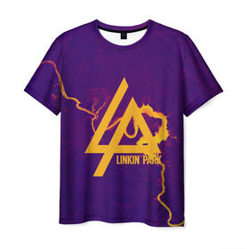 Мужская футболка 3D с принтом LINKIN PARK в Курске, 100% полиэфир | прямой крой, круглый вырез горловины, длина до линии бедер | linkin park | logo | music | pop | rock | альтернатива | металл | музыка | музыкальный | поп | рок | честер беннингтон
