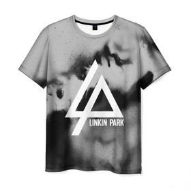 Мужская футболка 3D с принтом LINKIN PARK GRAY ABSTRACT ROCK в Курске, 100% полиэфир | прямой крой, круглый вырез горловины, длина до линии бедер | linkin park | logo | music | pop | rock | альтернатива | металл | музыка | музыкальный | поп | рок | честер беннингтон