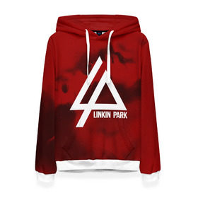 Женская толстовка 3D с принтом LINKIN PARK COLOR RED MUSIC в Курске, 100% полиэстер  | двухслойный капюшон со шнурком для регулировки, мягкие манжеты на рукавах и по низу толстовки, спереди карман-кенгуру с мягким внутренним слоем. | linkin park | logo | music | pop | rock | альтернатива | металл | музыка | музыкальный | поп | рок | честер беннингтон