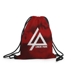 Рюкзак-мешок 3D с принтом LINKIN PARK COLOR RED MUSIC в Курске, 100% полиэстер | плотность ткани — 200 г/м2, размер — 35 х 45 см; лямки — толстые шнурки, застежка на шнуровке, без карманов и подкладки | Тематика изображения на принте: linkin park | logo | music | pop | rock | альтернатива | металл | музыка | музыкальный | поп | рок | честер беннингтон