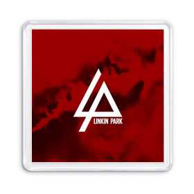 Магнит 55*55 с принтом LINKIN PARK COLOR RED MUSIC в Курске, Пластик | Размер: 65*65 мм; Размер печати: 55*55 мм | linkin park | logo | music | pop | rock | альтернатива | металл | музыка | музыкальный | поп | рок | честер беннингтон