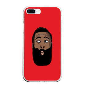 Чехол для iPhone 7Plus/8 Plus матовый с принтом James Harden в Курске, Силикон | Область печати: задняя сторона чехла, без боковых панелей | Тематика изображения на принте: 13 | fear the beard | houston rockets | mvp | nba | баскетбол | джеймс харден | нба | хьюстон рокетс