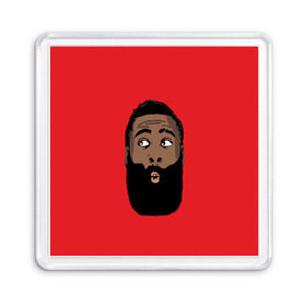 Магнит 55*55 с принтом James Harden в Курске, Пластик | Размер: 65*65 мм; Размер печати: 55*55 мм | Тематика изображения на принте: 13 | fear the beard | houston rockets | mvp | nba | баскетбол | джеймс харден | нба | хьюстон рокетс