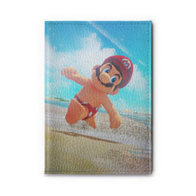 Обложка для автодокументов с принтом Super Mario Odyssey в Курске, натуральная кожа |  размер 19,9*13 см; внутри 4 больших “конверта” для документов и один маленький отдел — туда идеально встанут права | nintendo | super mario odyssey | марио | нинтендо