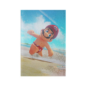 Обложка для паспорта матовая кожа с принтом Super Mario Odyssey в Курске, натуральная матовая кожа | размер 19,3 х 13,7 см; прозрачные пластиковые крепления | Тематика изображения на принте: nintendo | super mario odyssey | марио | нинтендо