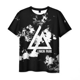 Мужская футболка 3D с принтом LINKIN PARK SMOKE FIRE STYLE в Курске, 100% полиэфир | прямой крой, круглый вырез горловины, длина до линии бедер | linkin park | logo | music | pop | rock | альтернатива | металл | музыка | музыкальный | поп | рок | честер беннингтон