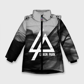 Зимняя куртка для девочек 3D с принтом LINKIN PARK SMOKE GRAY 2018 в Курске, ткань верха — 100% полиэстер; подклад — 100% полиэстер, утеплитель — 100% полиэстер. | длина ниже бедра, удлиненная спинка, воротник стойка и отстегивающийся капюшон. Есть боковые карманы с листочкой на кнопках, утяжки по низу изделия и внутренний карман на молнии. 

Предусмотрены светоотражающий принт на спинке, радужный светоотражающий элемент на пуллере молнии и на резинке для утяжки. | Тематика изображения на принте: linkin park | logo | music | pop | rock | альтернатива | металл | музыка | музыкальный | поп | рок | честер беннингтон