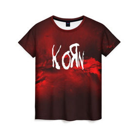 Женская футболка 3D с принтом KORN(MUSIC ABSTRACT SYLE) в Курске, 100% полиэфир ( синтетическое хлопкоподобное полотно) | прямой крой, круглый вырез горловины, длина до линии бедер | korn | logo | music | pop | rock | альтернатива | металл | музыка | музыкальный | поп | рок