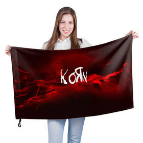 Флаг 3D с принтом KORN(MUSIC ABSTRACT SYLE) в Курске, 100% полиэстер | плотность ткани — 95 г/м2, размер — 67 х 109 см. Принт наносится с одной стороны | korn | logo | music | pop | rock | альтернатива | металл | музыка | музыкальный | поп | рок