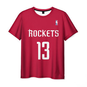 Мужская футболка 3D с принтом Houston Rockets в Курске, 100% полиэфир | прямой крой, круглый вырез горловины, длина до линии бедер | 13 | fear the beard | houston rockets | nba | rise sports | баскетбол | баскетбольная | джеймс харден | нба | номер | спортивная | форма | хьюстон рокетс