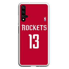 Чехол для Honor 20 с принтом Houston Rockets в Курске, Силикон | Область печати: задняя сторона чехла, без боковых панелей | Тематика изображения на принте: 13 | fear the beard | houston rockets | nba | rise sports | баскетбол | баскетбольная | джеймс харден | нба | номер | спортивная | форма | хьюстон рокетс