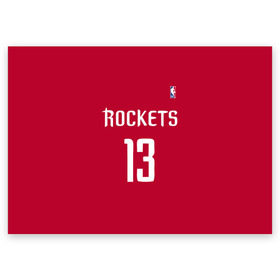 Поздравительная открытка с принтом Houston Rockets в Курске, 100% бумага | плотность бумаги 280 г/м2, матовая, на обратной стороне линовка и место для марки
 | Тематика изображения на принте: 13 | fear the beard | houston rockets | nba | rise sports | баскетбол | баскетбольная | джеймс харден | нба | номер | спортивная | форма | хьюстон рокетс