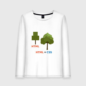 Женский лонгслив хлопок с принтом Веб-дизайнеры html + css в Курске, 100% хлопок |  | css | html | веб дизайн | дерево | дизайн | программирование | программист