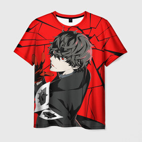 Мужская футболка 3D с принтом Red в Курске, 100% полиэфир | прямой крой, круглый вырез горловины, длина до линии бедер | anime | persona 5 | аниме | персона 5