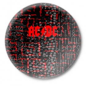Значок с принтом AC DC inferno collection в Курске,  металл | круглая форма, металлическая застежка в виде булавки | 