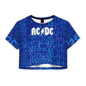 Женская футболка 3D укороченная с принтом AC DC angel collection в Курске, 100% полиэстер | круглая горловина, длина футболки до линии талии, рукава с отворотами | ac dc | logo | music | pop | rock | альтернатива | металл | музыка | музыкальный | поп | рок