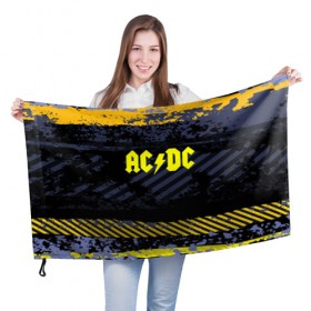 Флаг 3D с принтом AC DC STREET COLLECTION в Курске, 100% полиэстер | плотность ткани — 95 г/м2, размер — 67 х 109 см. Принт наносится с одной стороны | ac dc | logo | music | pop | rock | альтернатива | металл | музыка | музыкальный | поп | рок