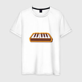 Мужская футболка хлопок с принтом Клавиатура в Курске, 100% хлопок | прямой крой, круглый вырез горловины, длина до линии бедер, слегка спущенное плечо. | 