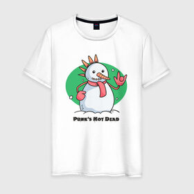 Мужская футболка хлопок с принтом Punk’s Not Dead в Курске, 100% хлопок | прямой крой, круглый вырез горловины, длина до линии бедер, слегка спущенное плечо. | punks | панк | рок | снеговик